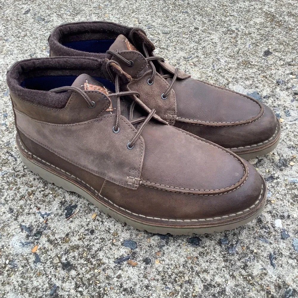 Clarks Collection Mens Brown Leather Suede Chukka Boots 261629357100 Size 11